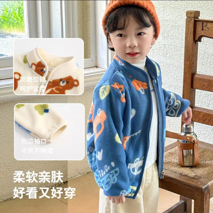 A children's warm fleece jacket for winter