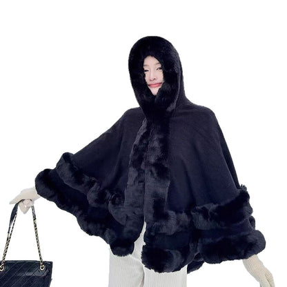 A new loose fur collar shawl