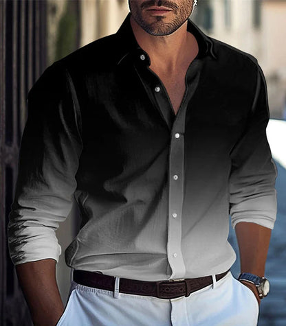 A long-sleeved shirt with gradual change of color