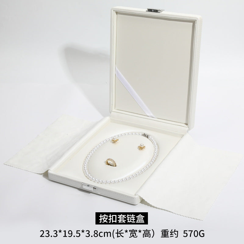 A PU leather high-end jewelry box custom LOGO