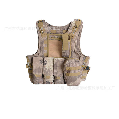 Amphibious tactical vest, python camouflage molle system, cycling sports outdoor tactical vest, real CS