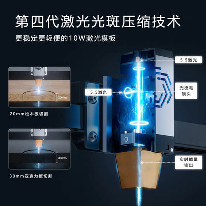 A ORTUR OLM3-LU2-10A Laser engraving machine small portable cutting wood leather metal