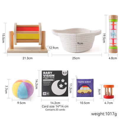 A Baby Early Education Educational Wooden Toys Montessori Teaching Multifunctional Hands-on Brain Shape Cognition Set