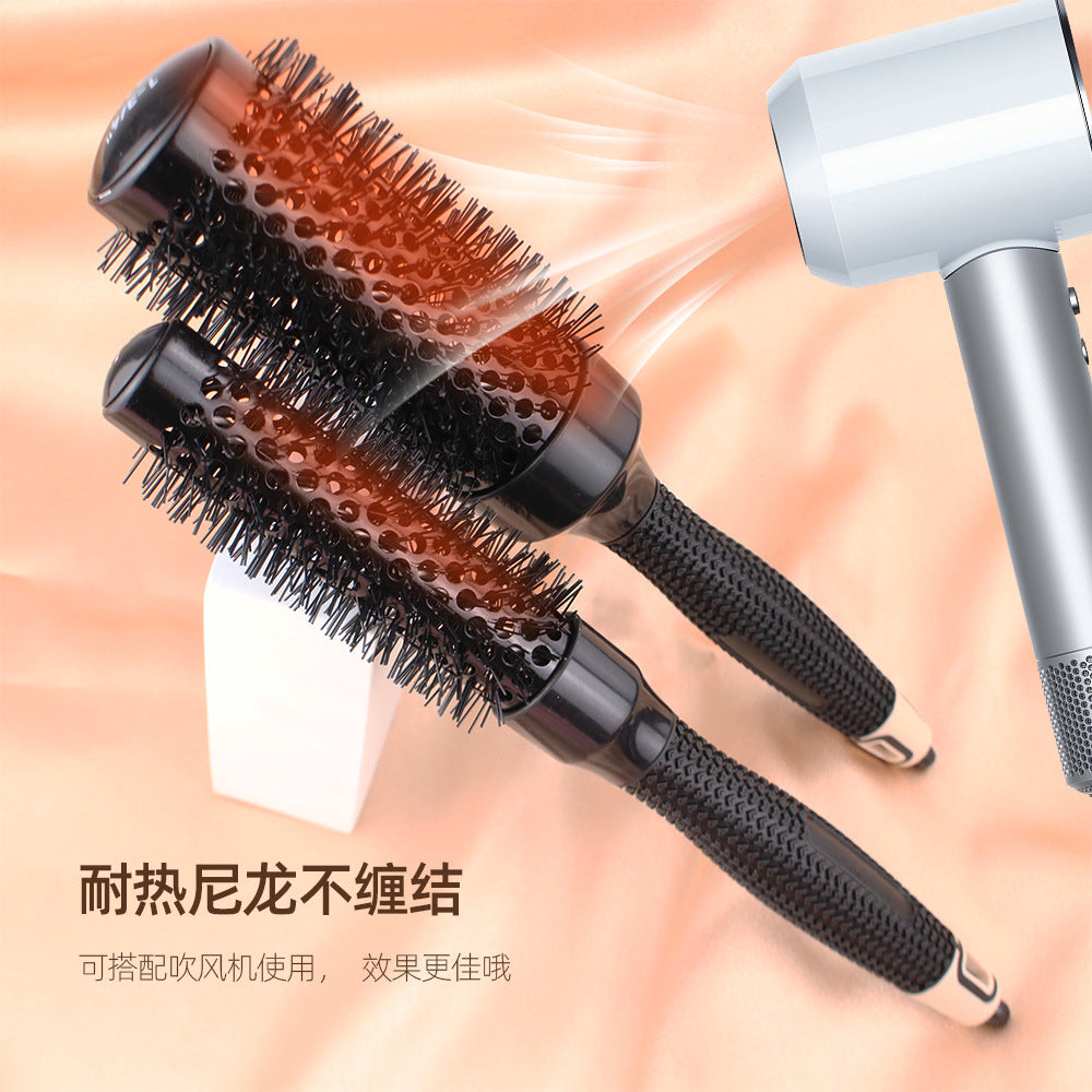 A Non-slip Rubber Handle Ceramic Curling Comb