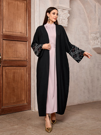 Cardigan Middle Eastern Muslim Robe Elegant Women's Wear Heavy Industry Embroidery Elegant Bat Sleeve - Mixbatch