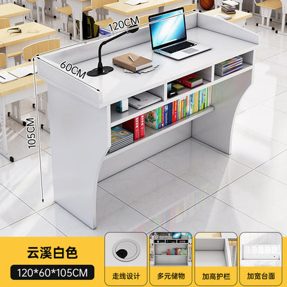 A Classroom podium lectern, and desk