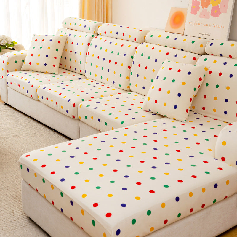 A fleece sofa cover