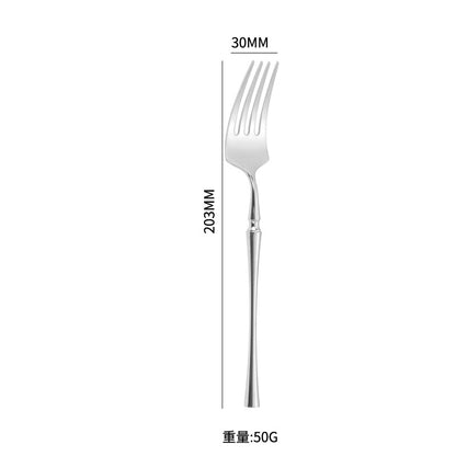 A stainless steel tableware