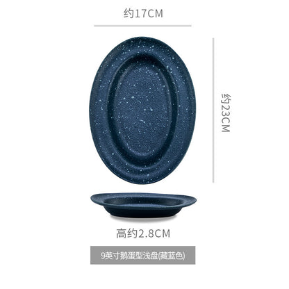A Japanese creative goose egg-shaped ceramic plate vegetable plate household tableware simple western deep plate pasta plate salad plate