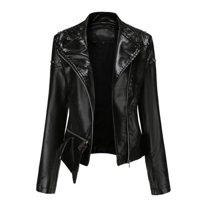A women's leather jacket