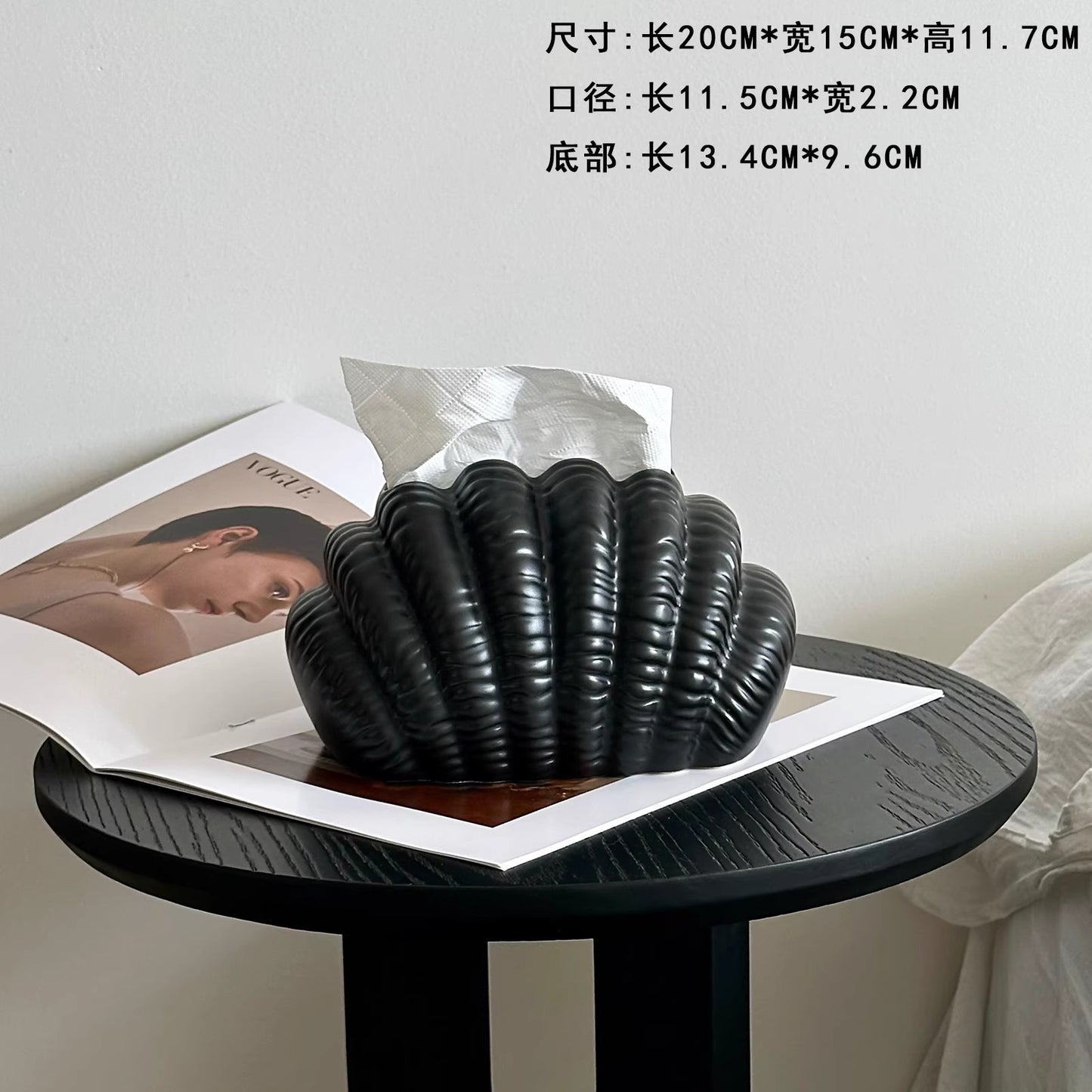 A ceramic tissue box ornament