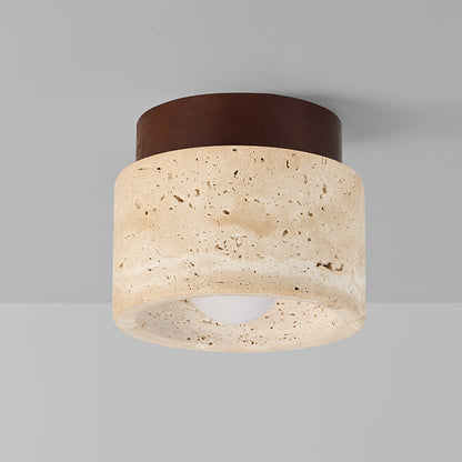 A Yellow travertine ceiling light LED ceiling light
