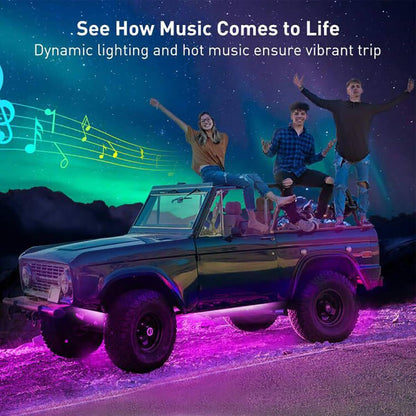 A Car Underbody Lights Ambient Waterproof Retrofit APP Remote Control Lights