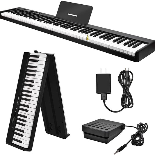 A portable folding electronic piano with 88 keys