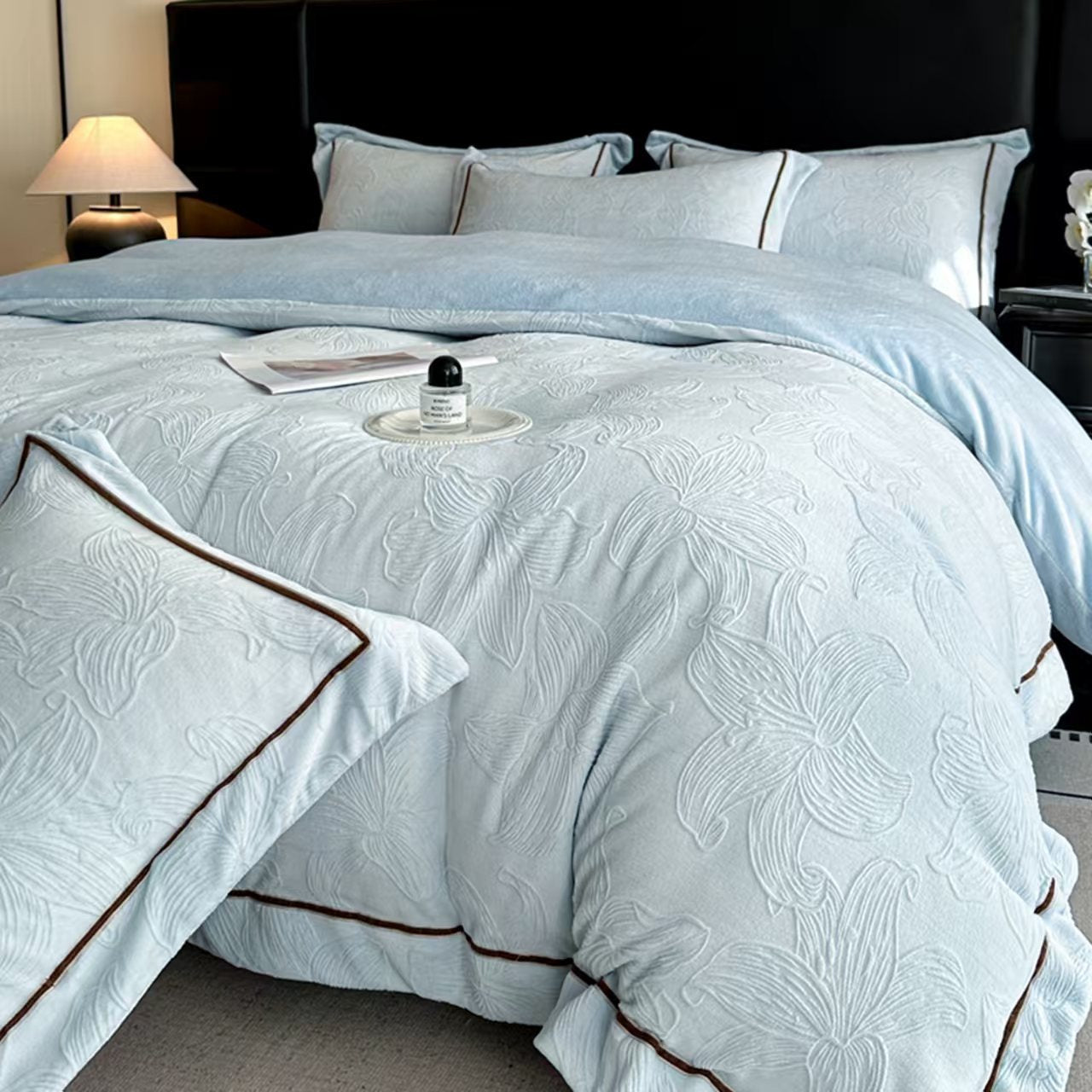 A four-piece set of sheets and quilt covers