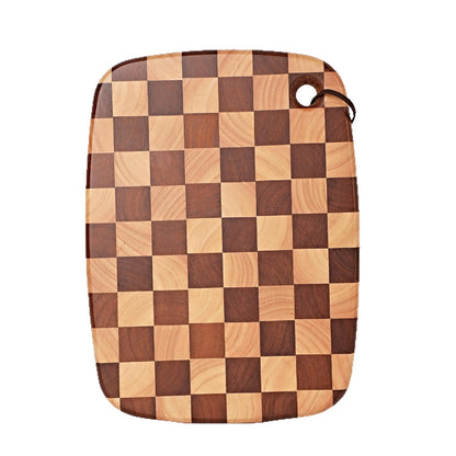 A Acacia wood checkerboard cutting board oval splicing cutting board suitable for kitchen cutting vegetables