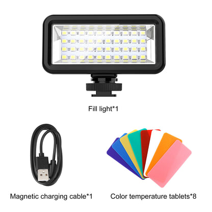 A 40-LED Vlogging Camera Portable Fill Light 40m Diving Waterproof Light