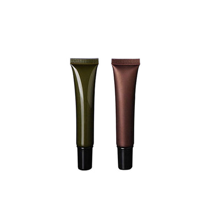 A 20g brown eye cream tube with plastic black cover pickle green facial cleanser hose, cosmetic plastic packaging bottle - Mixbatch