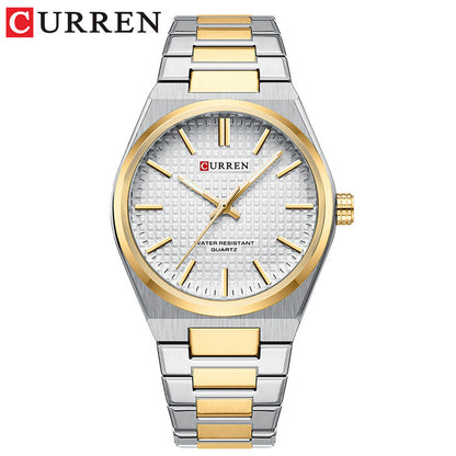 A 8439 Steel Strap Watch Simple Calendar Large Dial Business Watch Waterproof Boys Fashion