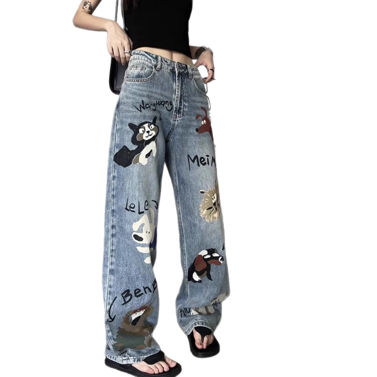 A printed jeans