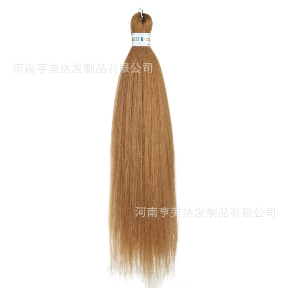 A EZ Color 26inch Women Chemical Fiber Long Straight Hair Large Easy Braided Hair Low Temperature Silk Long Straight Hair Wig - Mixbatch