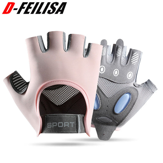 A Fitness half-finger gloves Women's equipment training Non-slip and wear-resistant Outdoor breathable men's spinning bicycle riding Cross-border A36J