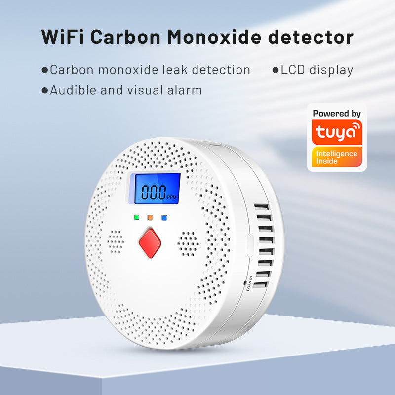A Graffiti Smart WiFi Carbon Monoxide Gas Detector CO Detector Home Security Gas Leak Alarm
