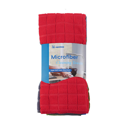 A: Full polyester rag, special microfiber plaid rag for housekeeping, stove cleaning thickened, absorbent dishcloth
