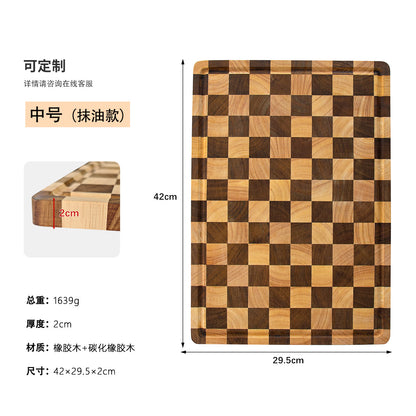 A Rubber wood vertical cutting board Household cutting board Fruit board Kitchen complementary food Acacia wood Extra large thickened chopping board