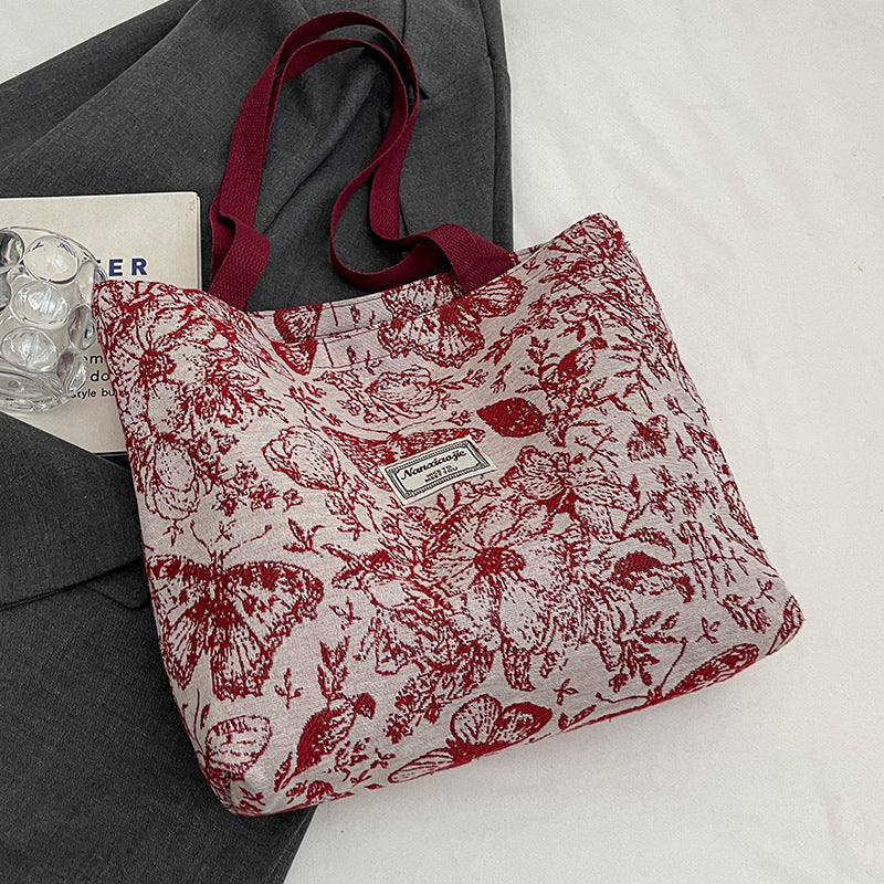 A new canvas bag women's ins versatile shopping commuter tote bag women's bag