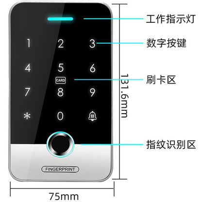 A tuya smart life smart APP waterproof fingerprint access control system integrated machine magnetic lock electric interpolation lock swipe card password glass door