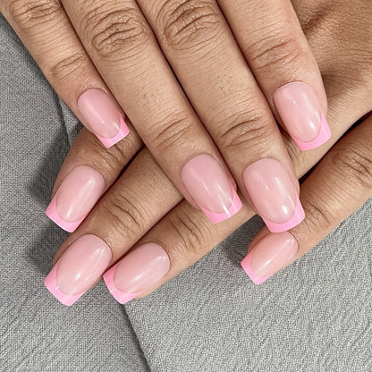 A cross-border explosion European and American style nail piece with diamond long square French manicure three-dimensional love broken diamond wearing nail wholesale - Mixbatch