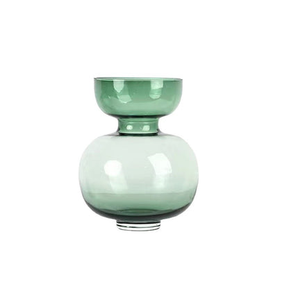 A Nordic light luxury gourd glass vase transparent big belly creative living room bedroom flower arrangement soft decoration ornament vase