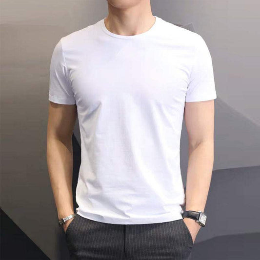 A wholesale polyester white simple youth loose short-sleeved T-shirt thermal transfer sublimation blank printing sleeve T-shirt - Mixbatch