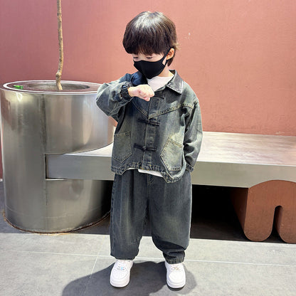 A children's denim suit