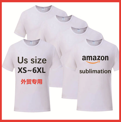 A Cross-border solid color blank milk silk modal hot sublimation transfer advertising shirt children's polyester T-shirt men's short sleeves - Mixbatch