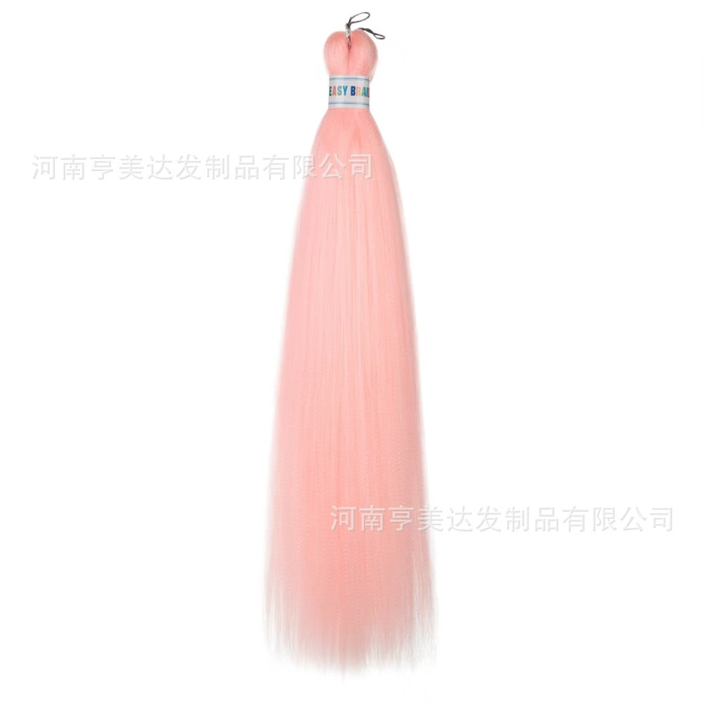 A EZ Color 26inch Women Chemical Fiber Long Straight Hair Large Easy Braided Hair Low Temperature Silk Long Straight Hair Wig - Mixbatch