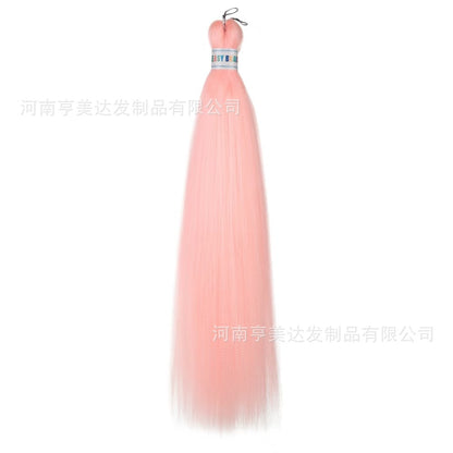 A EZ Color 26inch Women Chemical Fiber Long Straight Hair Large Easy Braided Hair Low Temperature Silk Long Straight Hair Wig - Mixbatch