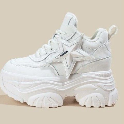 A lady heightening platform shoes