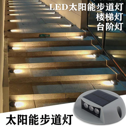 A Park Stair Plank Light Outdoor Step Light Waterproof No Opening Stair Light Step Square Solar Walk Light