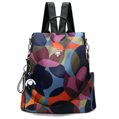 A Korean version of fashionable versatile Oxford cloth anti-theft backpack women's bag free pendant - Mixbatch