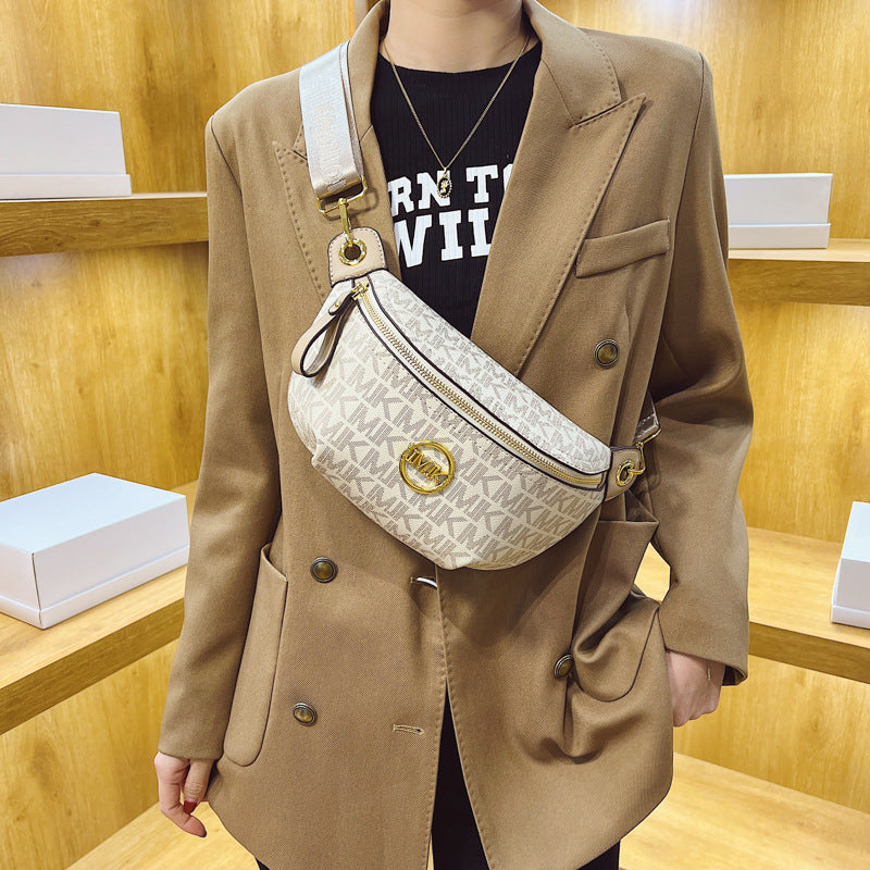 A ancient flower women's bag fashion breast bag trend fanny pack versatile messenger bag texture shoulder bag - Mixbatch
