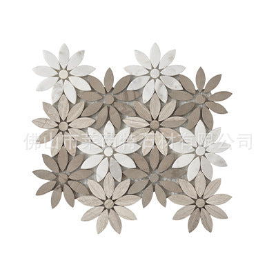 A marble mosaic wall tile