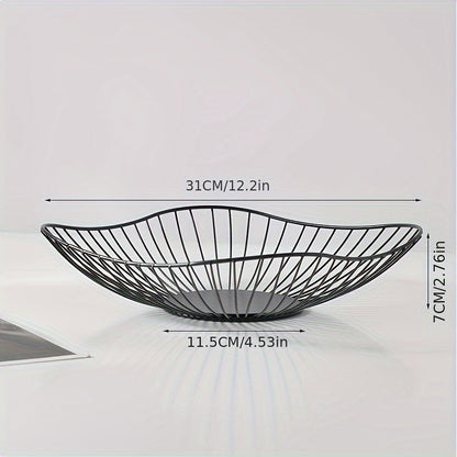 A wrought iron snack fruit plate