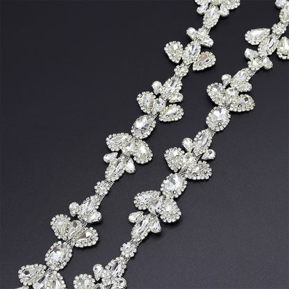 A rhinestone chain diamond jewelry fancy welding drill chain hand seam drill metal chain accessories horse eye drill claw chain DIY accessories - Mixbatch