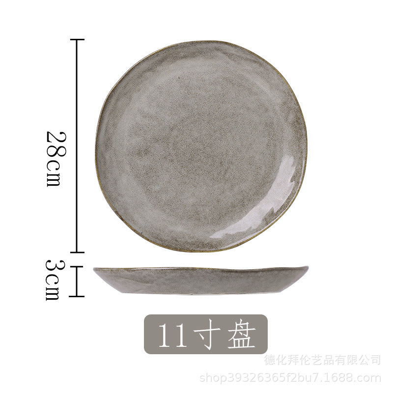A Japanese kiln ceramic tableware creative hotel steak plate