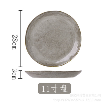 A Japanese kiln ceramic tableware creative hotel steak plate