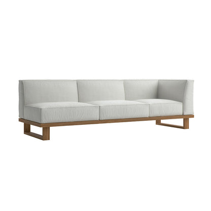 A teak outdoor sofa combination villa courtyard furniture Nordic style high-end garden hotel terrace solid wood sofa chair - Mixbatch