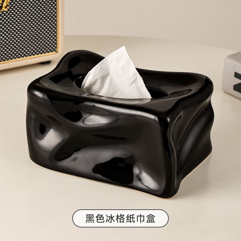 A ceramic tissue box decorative ornament