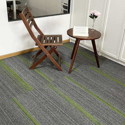 A Office  Building Meeting Room Fire Resistant Dirt Resistant Flame Retardant Environmental Protection Grey Striped Square Splicing B1 Fire Carpet